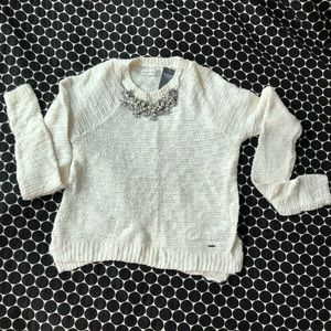 Abercrombie & Fitch Beige Jeweled Sweater